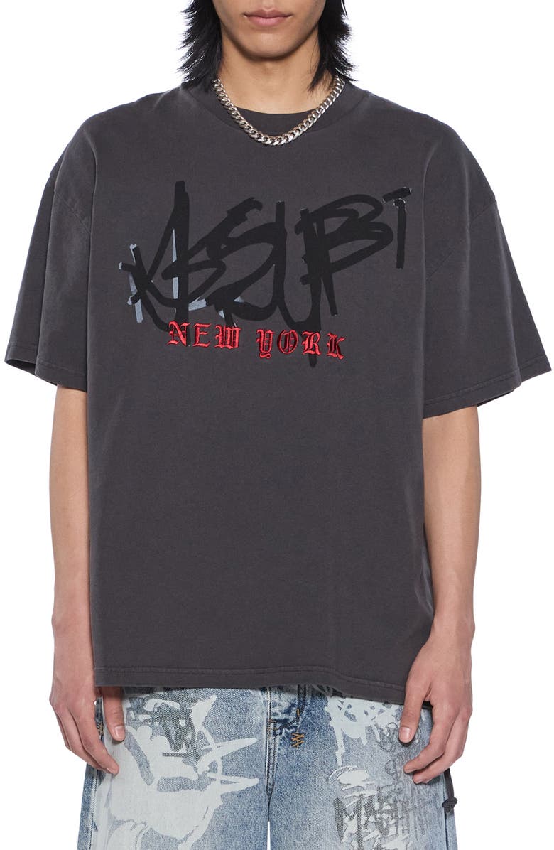 Ksubi Graff Ekcess Graphic T-Shirt, Main, color, Old Black