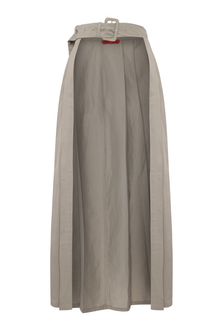 Linen Blend Shiny Woven Skirt, Main, color, BEIGE
