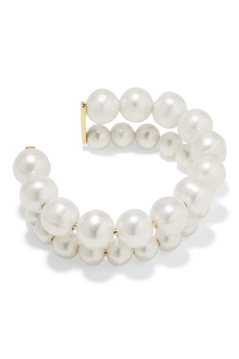 Freshwater Pearl Double Bracelet, Main, color, 18CT GOLD PLATED