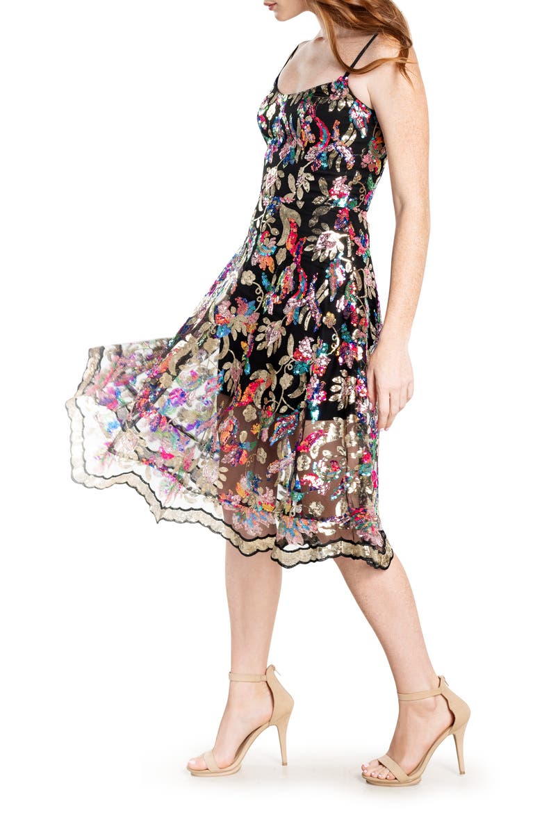 Dress the Population Uma Sequin Fit & Flare Dress, Alternate, color, 