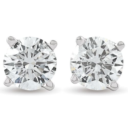 Bliss Diamond 2 Ct 14k Gold Moissanite Screw Back Studs 6mm In Silver