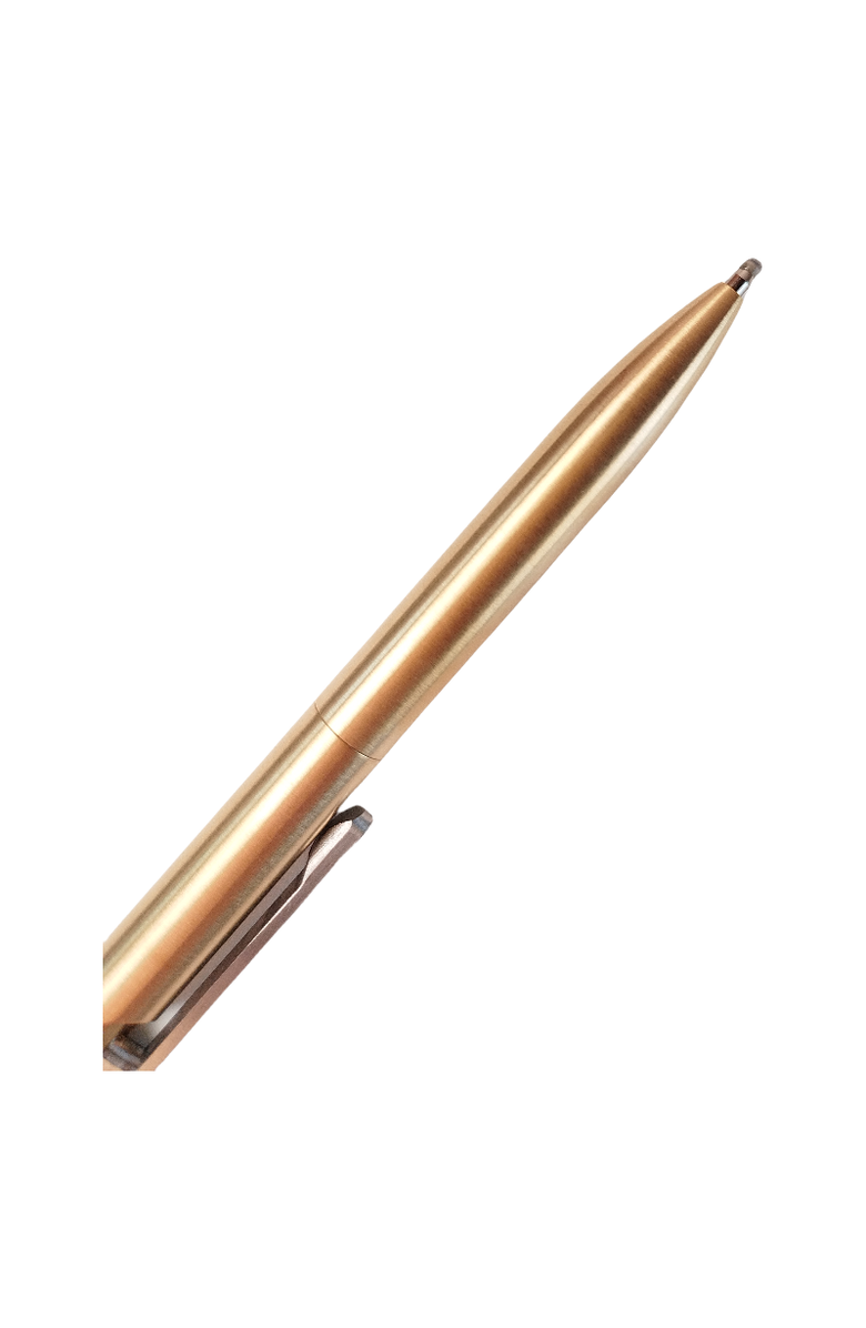 STEEL HORSE LEATHER The Axis | Brass Bolt Action Pen, Alternate, color, Brass
