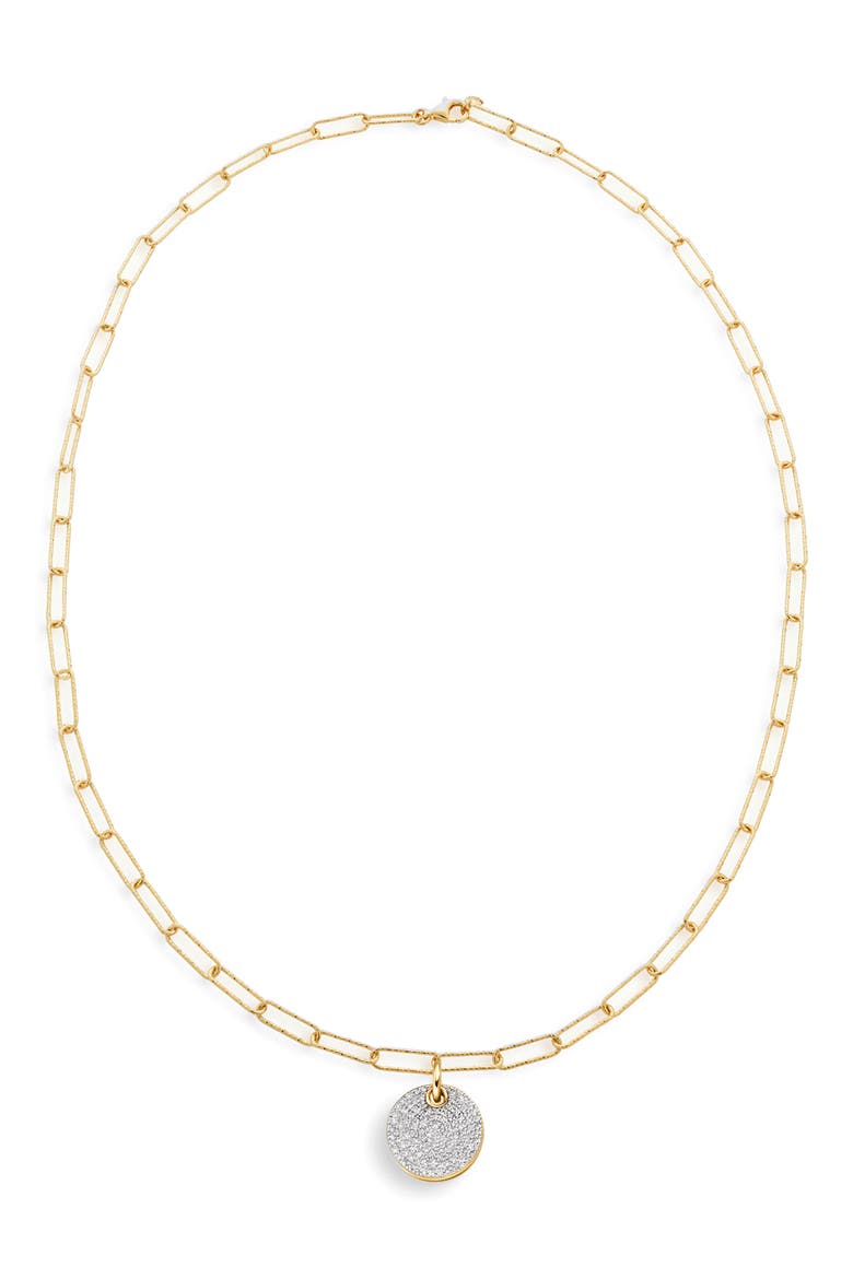 Ava Diamond Disc Pendant Necklace, Main, color, 18K GOLD VERMEIL/ DIAMOND