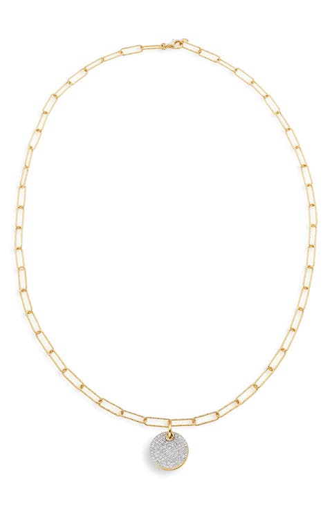 Ava Diamond Disc Pendant Necklace
