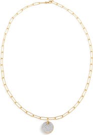 Monica Vinader Ava Diamond Disc Pendant Necklace