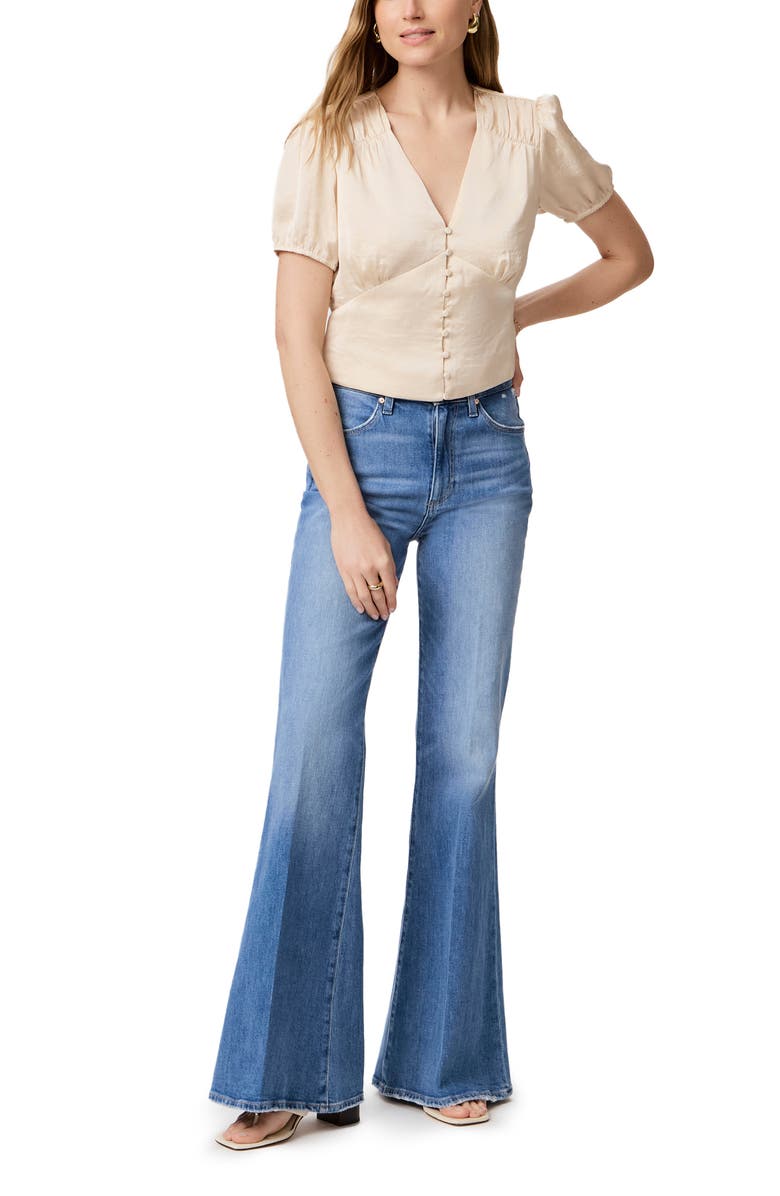 PAIGE Plie Button Front Top, Alternate, color, Ecru