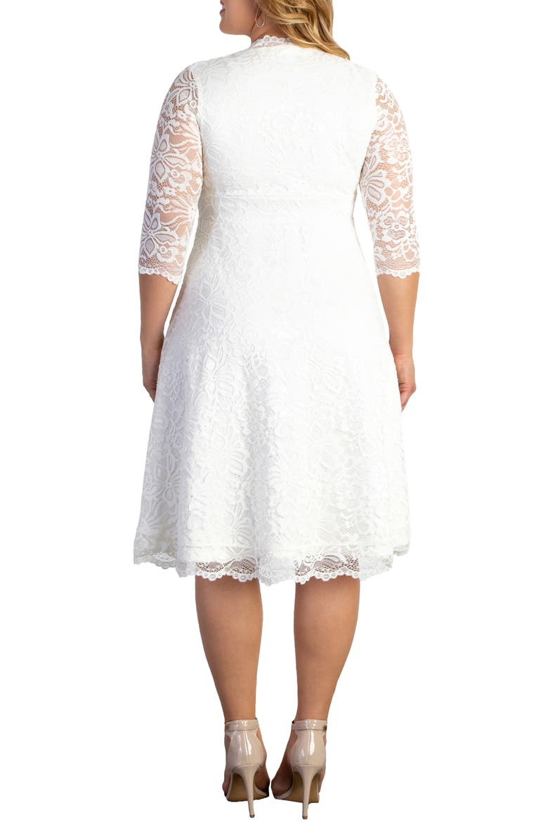 Bella Lace Fit & Flare Dress, Alternate, color, IVORY