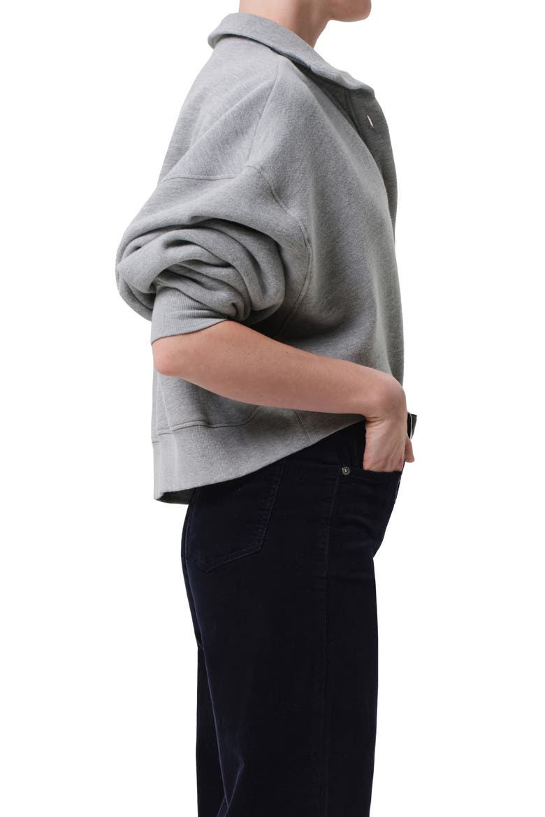 Mirelle Funnel Neck Cotton Blend Sweatshirt, Alternate, color, HEATHER GREY