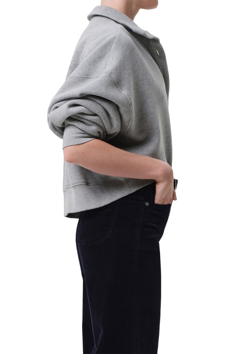 Citizens of Humanity Mirelle Funnel Neck Cotton Blend Sweatshirt, Alternate, color, Heather Grey