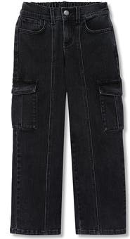 Lands' End Girls Denim Cargo Wide Leg Jeans