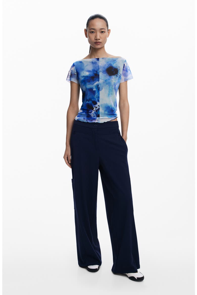 Wide Leg Cargo Pants, Alternate, color, BLUE