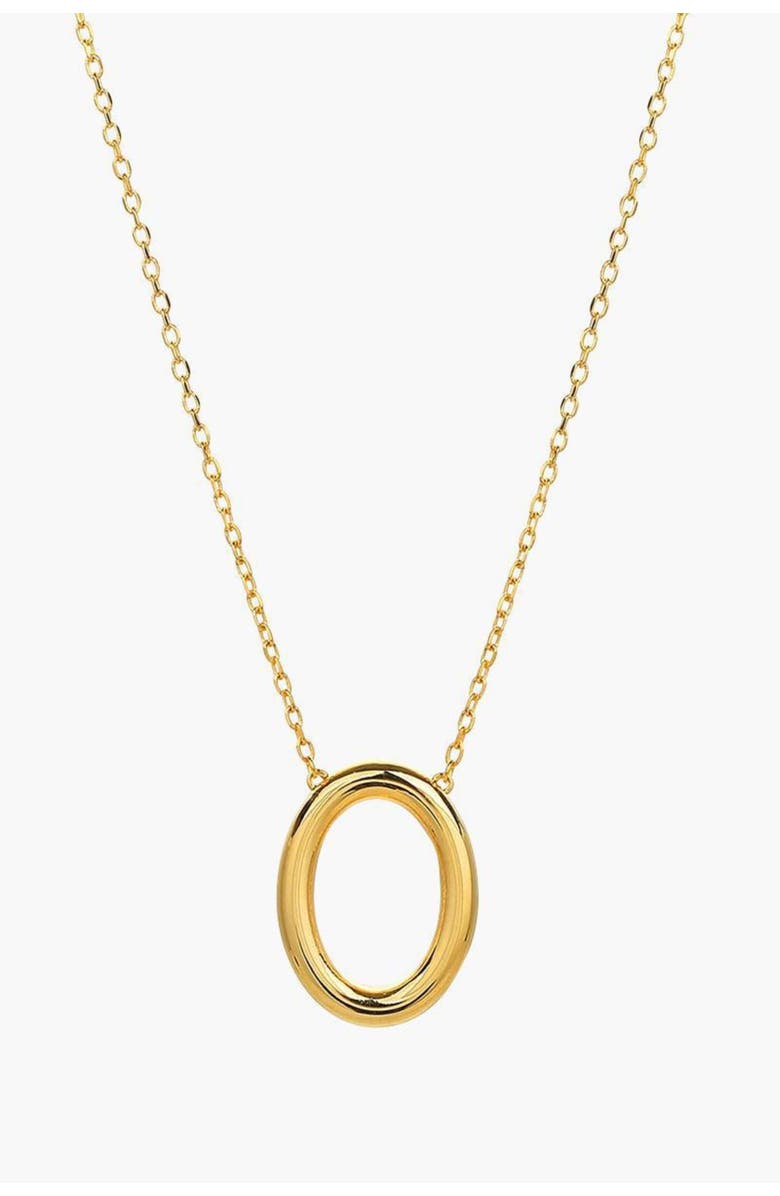 Bearfruit Jewelry Sterling Silver 18k Gold Plated Brynn Circle Necklace Holiday Gift Idea, Main, color, Gold
