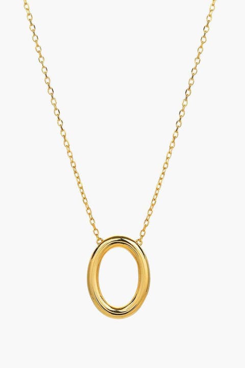 Sterling Silver 18k Gold Plated Brynn Circle Necklace Holiday Gift Idea