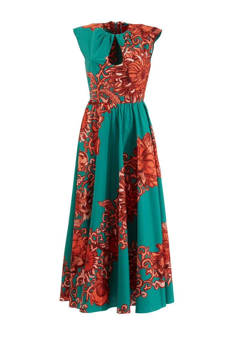 Keyhole Dress Anemone Ghirlanda Green, Alternate, color, Anemone Ghirlanda Green