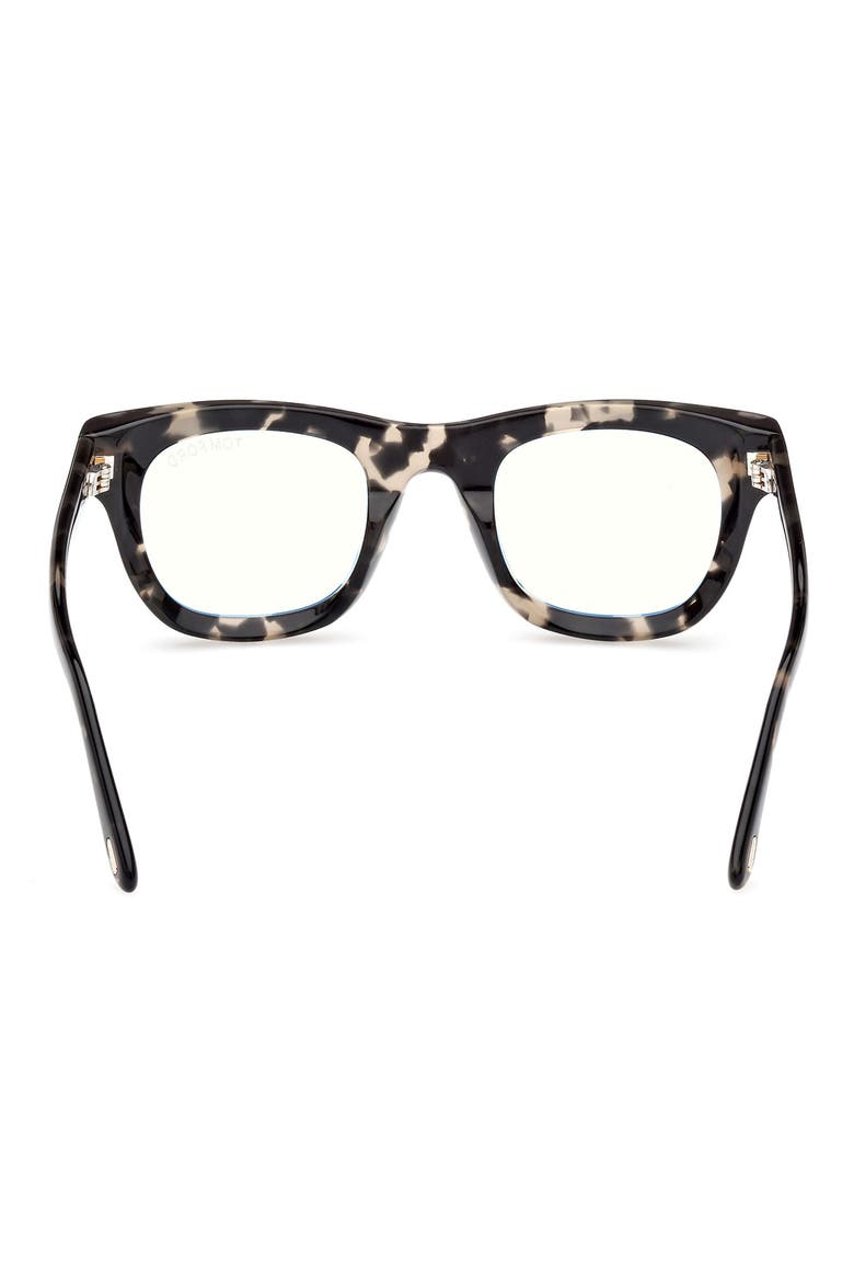 48mm Square Blue Light Blocking Glasses, Alternate, color, BLACK/OTHER