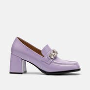 MARC NOLAN Margot Leather Penny Loafer Block Pumps