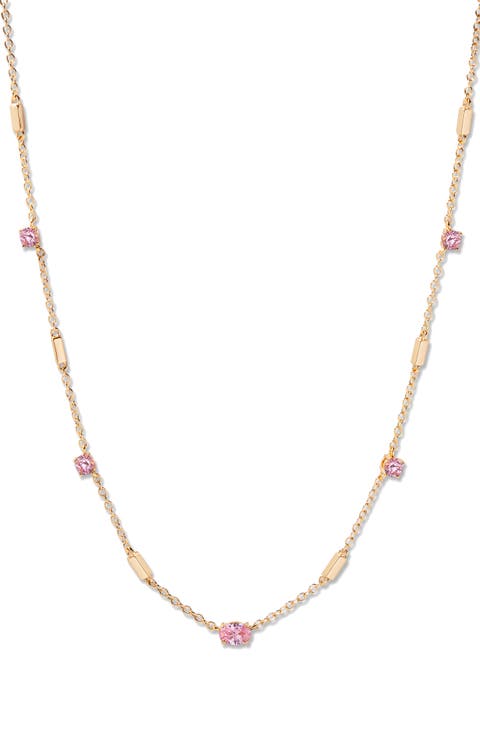Brenna Birthstone Station Necklace
