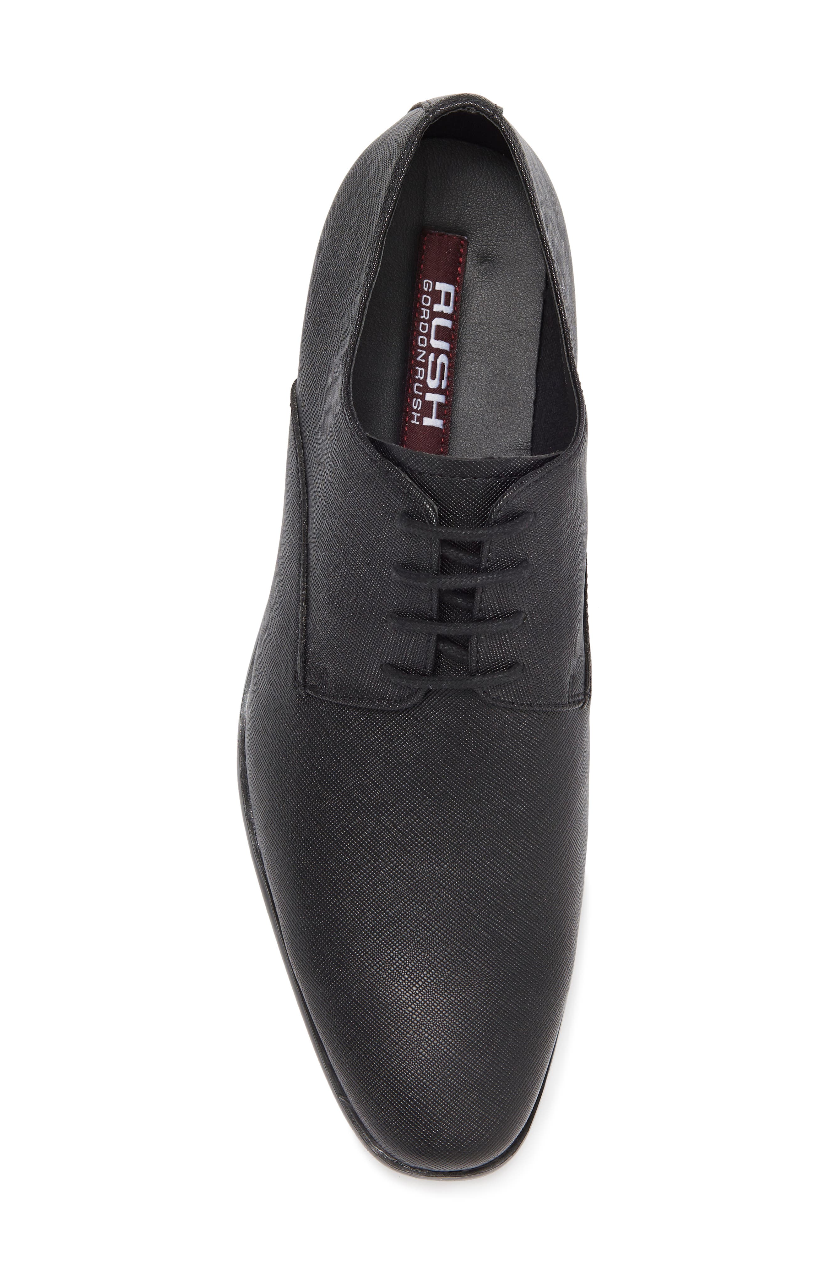 Rush by Gordon Rush Milan Plain Toe Dress Shoes, Alternate, color, Black Saffiano