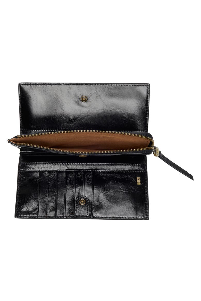 Gracie Leather Wallet, Alternate, color, BLACK