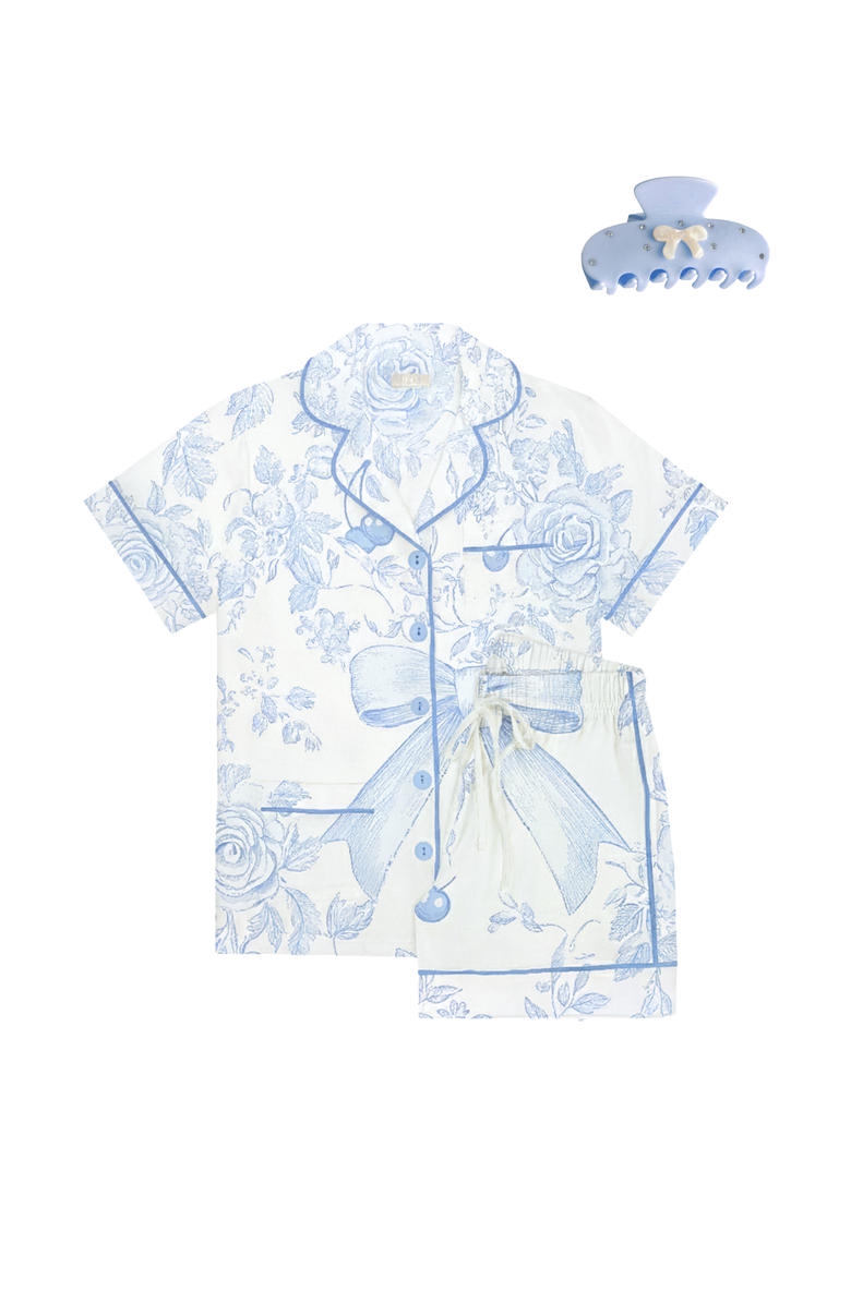 KIP Toile Bow Print Short Set Gift Bundle, Main, color,