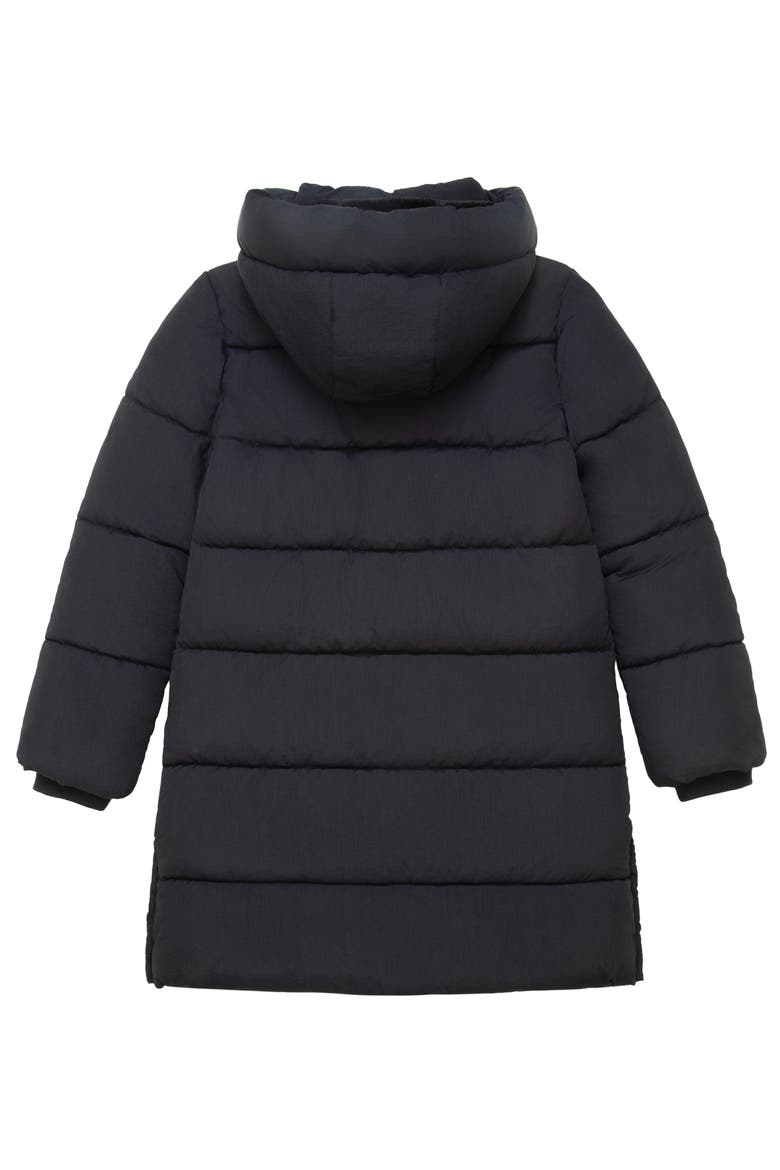 Kids' Knee Length Puffer Coat, Alternate, color, Black
