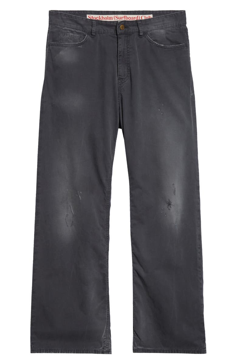 STOCKHOLM SURFBOARD CLUB Ralf Distressed Bootcut Pants, Alternate, color, Black