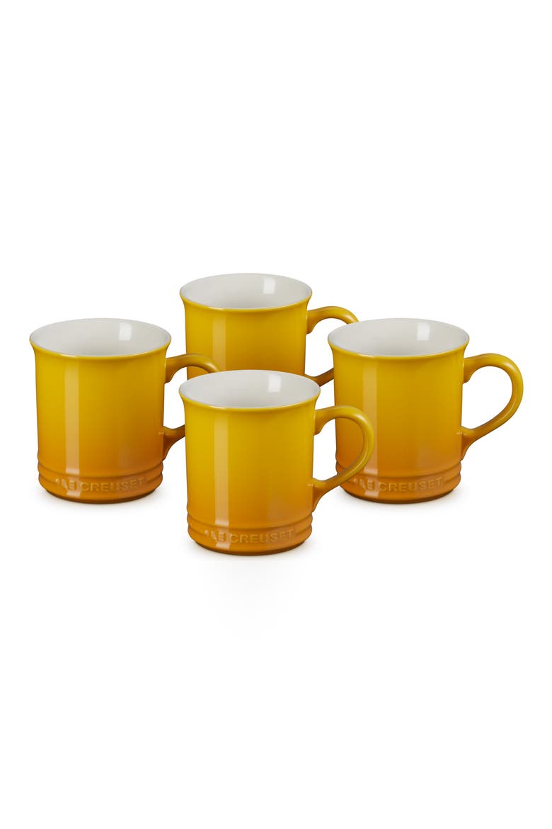 Set of 4 Stoneware Mugs, Alternate, color, NECTAR