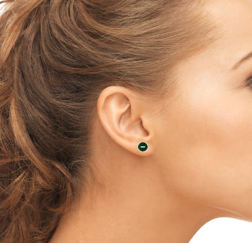 Donatello Gian Sterling Silver Malachite Button Studs In Green