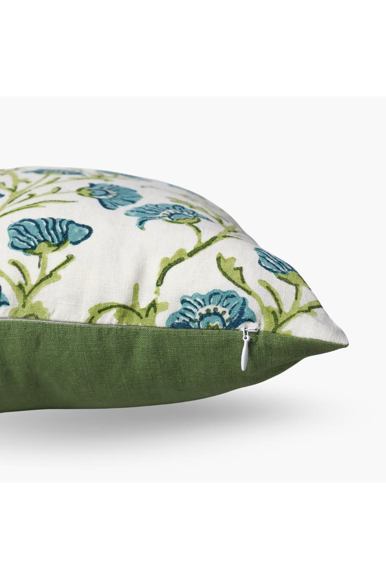 Bella Throw Pillow Cover, Alternate, color, Olive Green & Blue