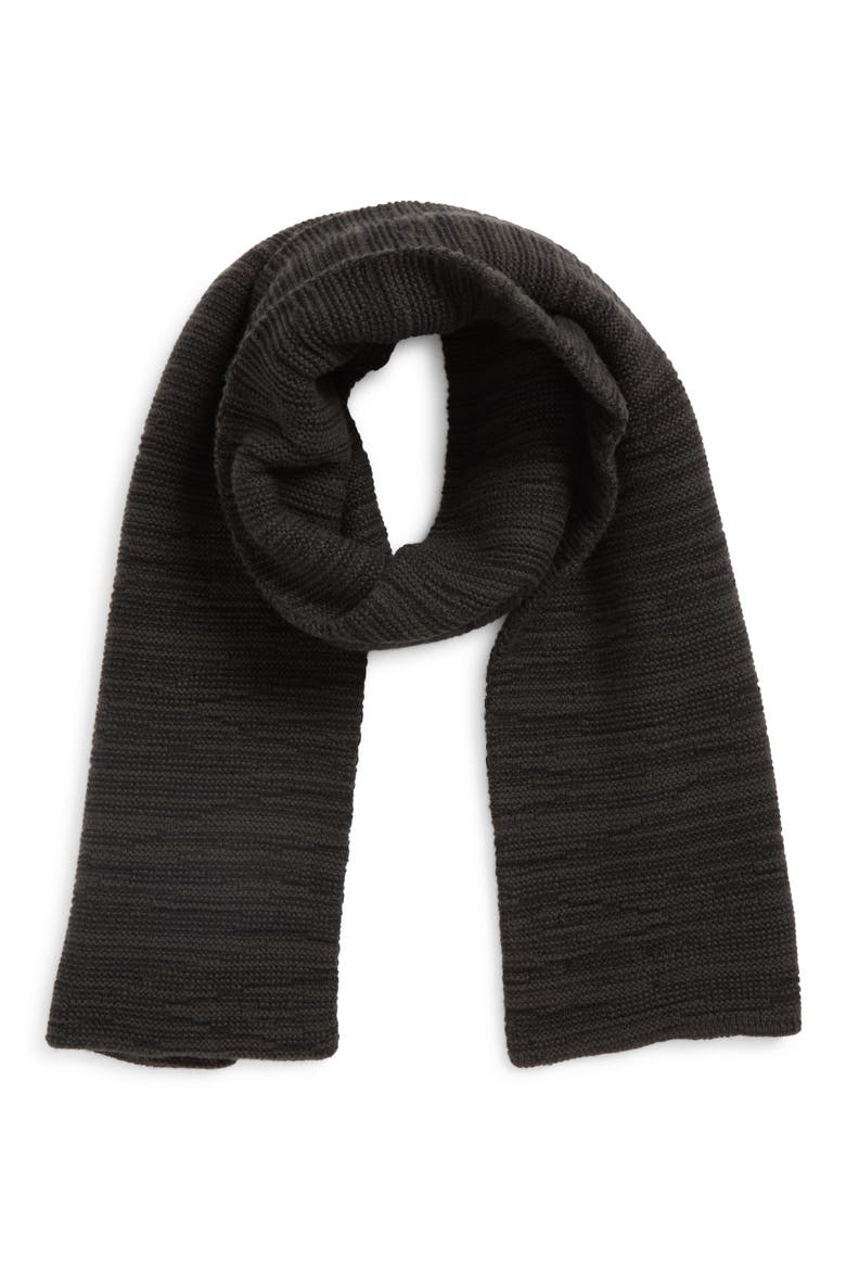 Textured Broken Stripe Cashmere Scarf, Alternate, color, IRON/ BLACK Q25344