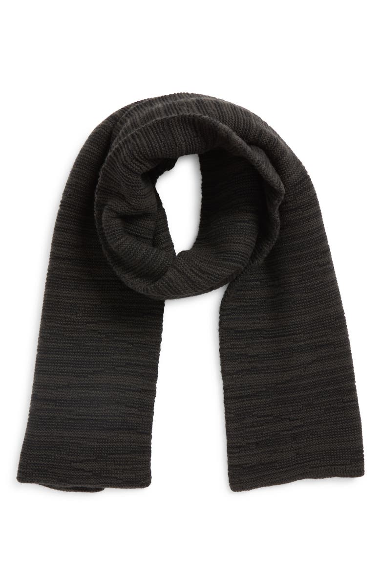 Johnstons of Elgin Textured Broken Stripe Cashmere Scarf, Alternate, color, Iron/ Black Q25344