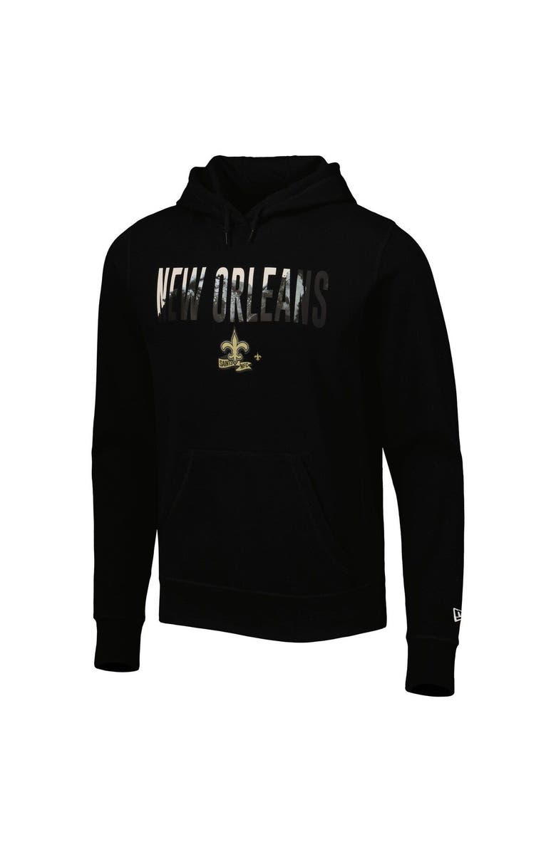 New Era Men's New Era Black New Orleans Saints Ink Dye Pullover Hoodie, Alternate, color, Black