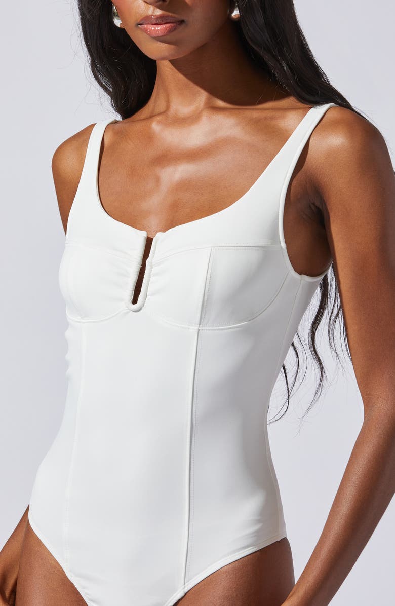 ASTR the Label U-Bar Bodysuit, Alternate, color, White