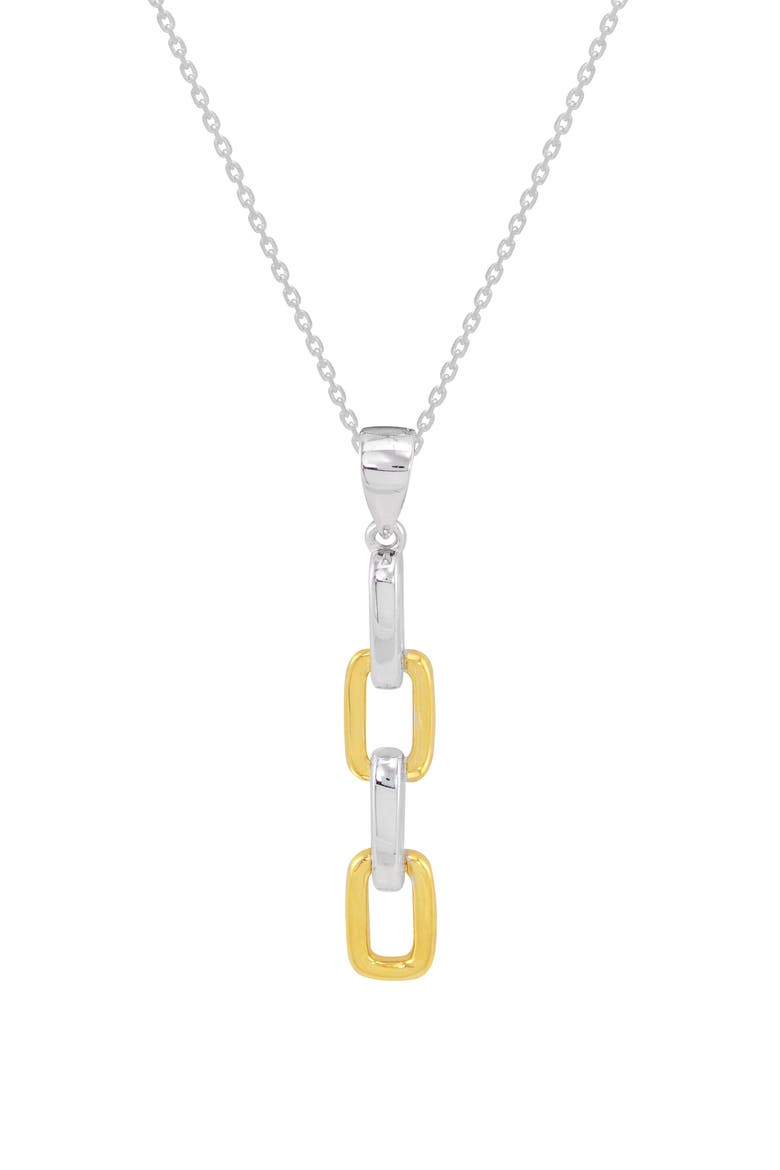 Two-Tone Link Pendant Necklace, Main, color, SILVER