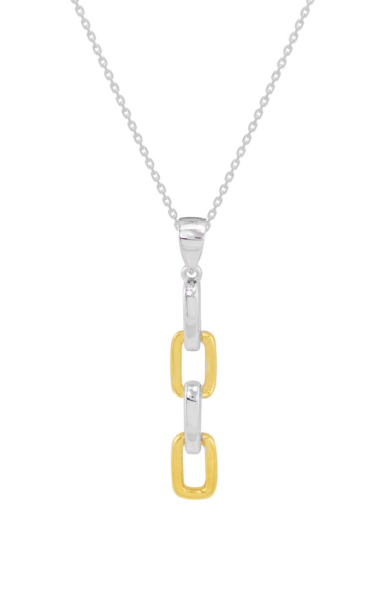 CANDELA JEWELRY Two-Tone Link Pendant Necklace, Main, color, 
