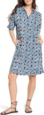 NIC+ZOE Devon Sand Dollar Print Shirtdress