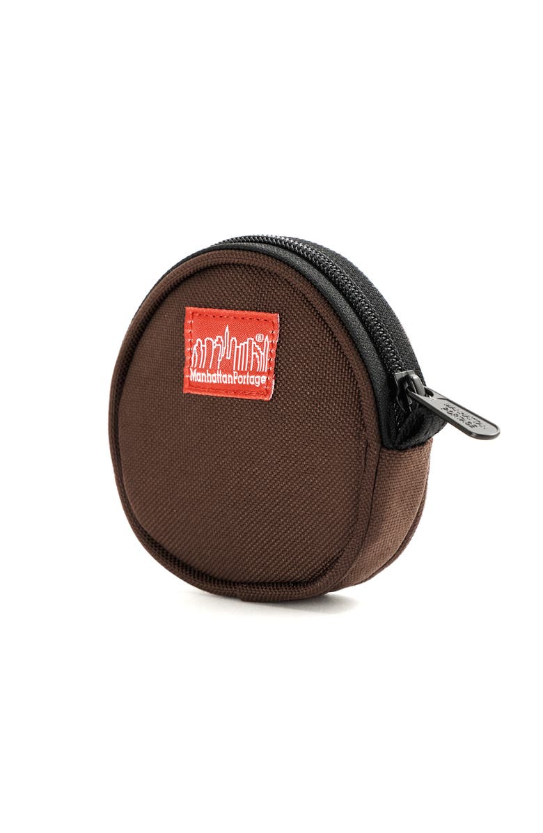 Manhattan Portage Ellington Circle Coin Purse, Alternate, color, Dark Brown