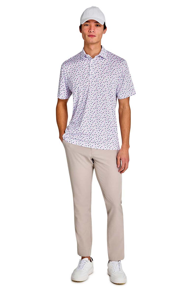 CONSTRUCT Regular Fit Koi Fish Recycled Performance Golf Polo, Alternate, color, White