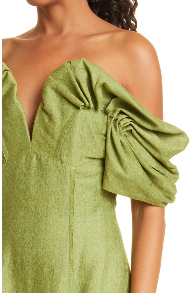 Muna Off the Shoulder Dress, Alternate, color, PALM