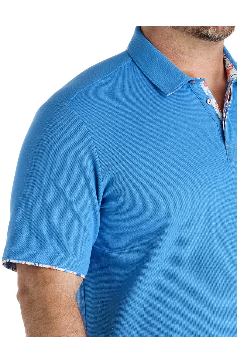 Tommy Bahama Big & Tall Flamingo Mingle Five O'Clock IslandZone<sup>®</sup> Polo Shirt, Alternate, color, Download Blue