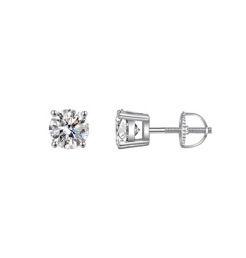 Donatello Gian Sterling Silver Screw-back Round Small Studs In Metallic