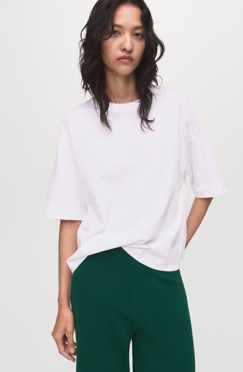 MANGO Side Stripe Pull-On Straight Leg Knit Pants, Alternate, color, Dark Green