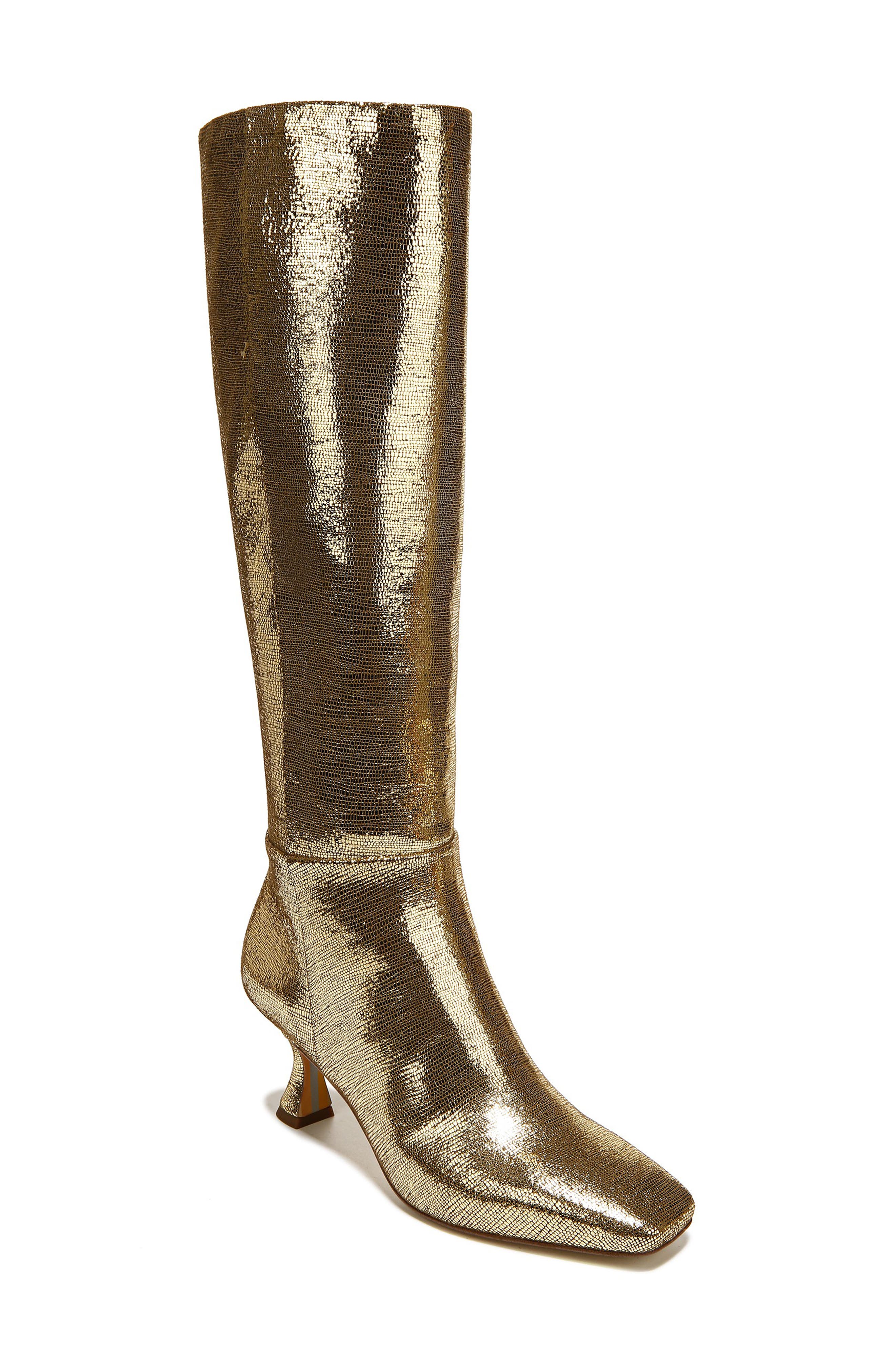 Leigh Knee High Boot, Main, color, GOLD DISCO