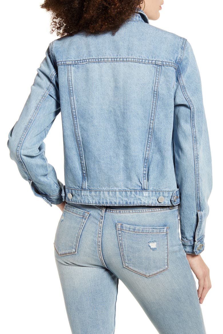 Distressed Denim Jacket, Alternate, color, ONE FOR THE RIDE MED WASH