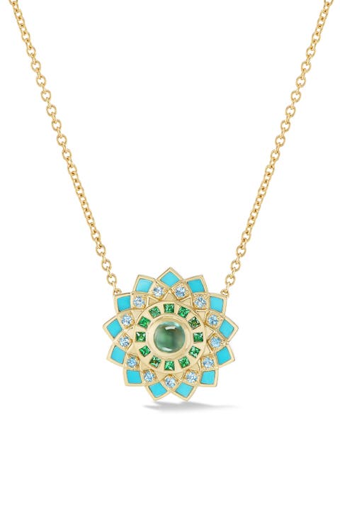 Mini Temple Inlay Mandala Necklace