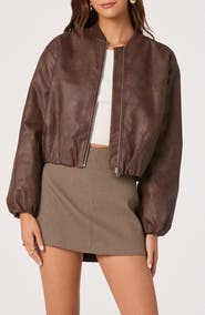 ASTR the Label Faux Leather Bomber Jacket