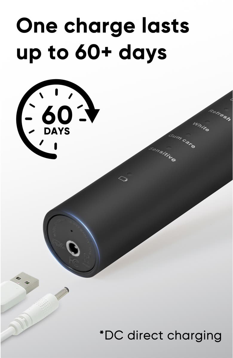 MySmile DY156 Essential Electric Toothbrush with 5 Modes, Alternate, color, Black