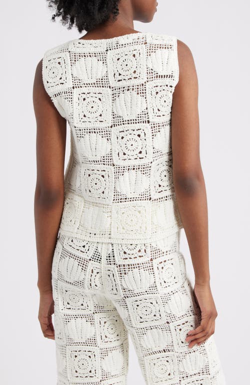 Rails Paz Crochet Stitch Sleeveless Tie Front Top In White