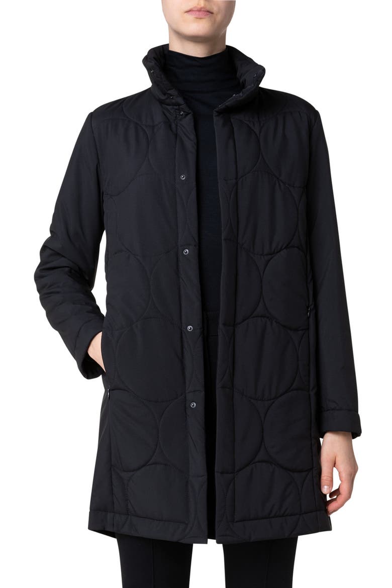 2-in-1 Quilted & Wool Blend Car Coat, Alternate, color, 009 BLACK