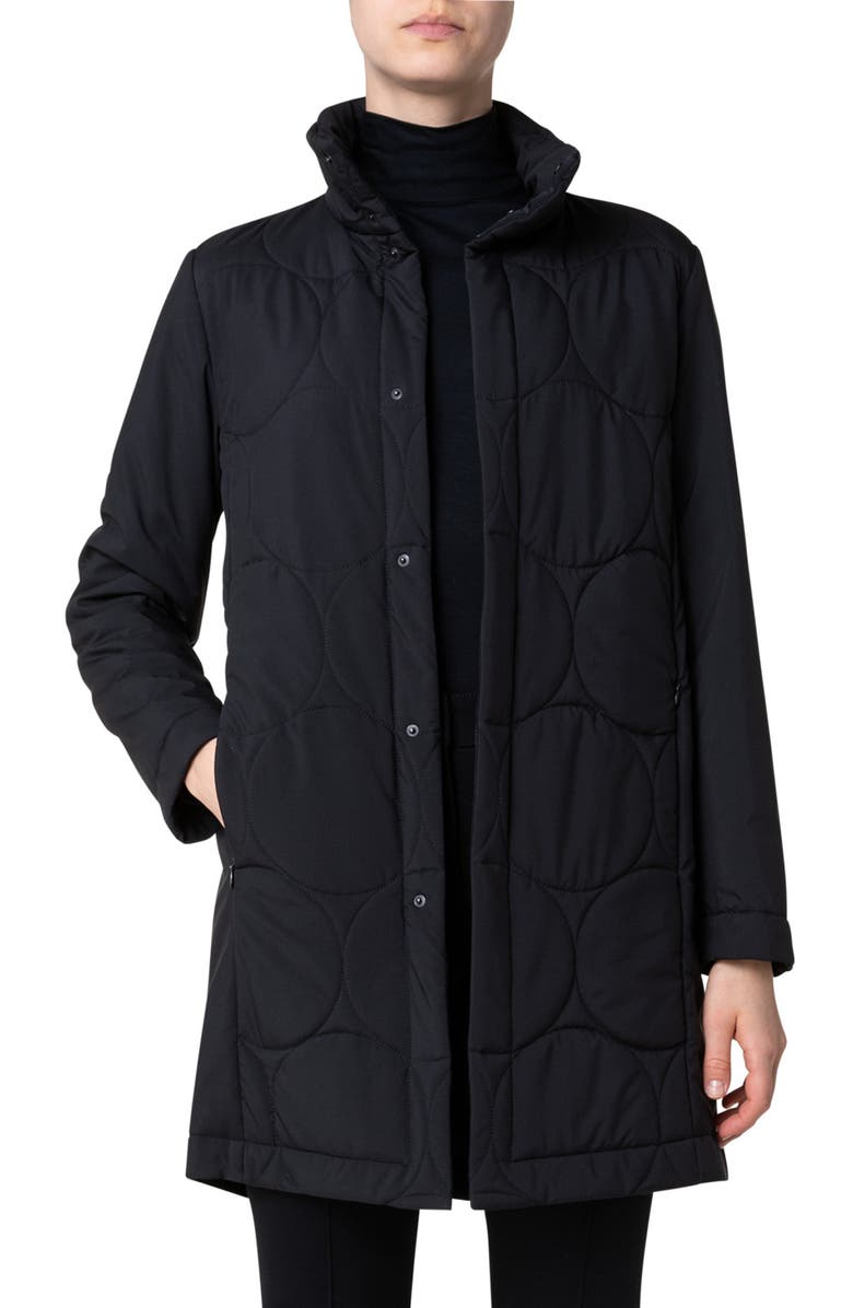 Akris punto 2-in-1 Quilted & Wool Blend Car Coat, Alternate, color,